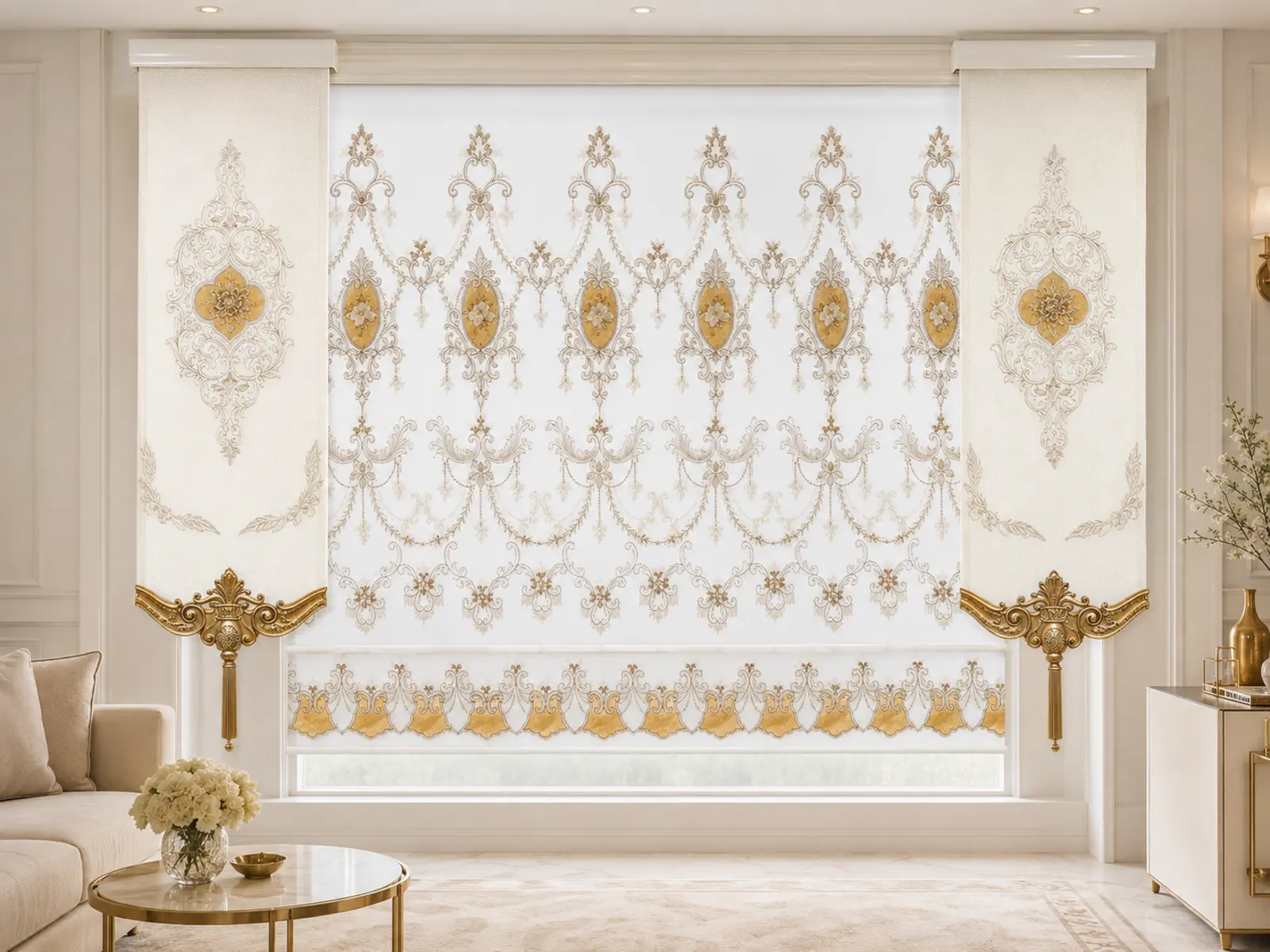 Double Store Classic Embroidered Blind