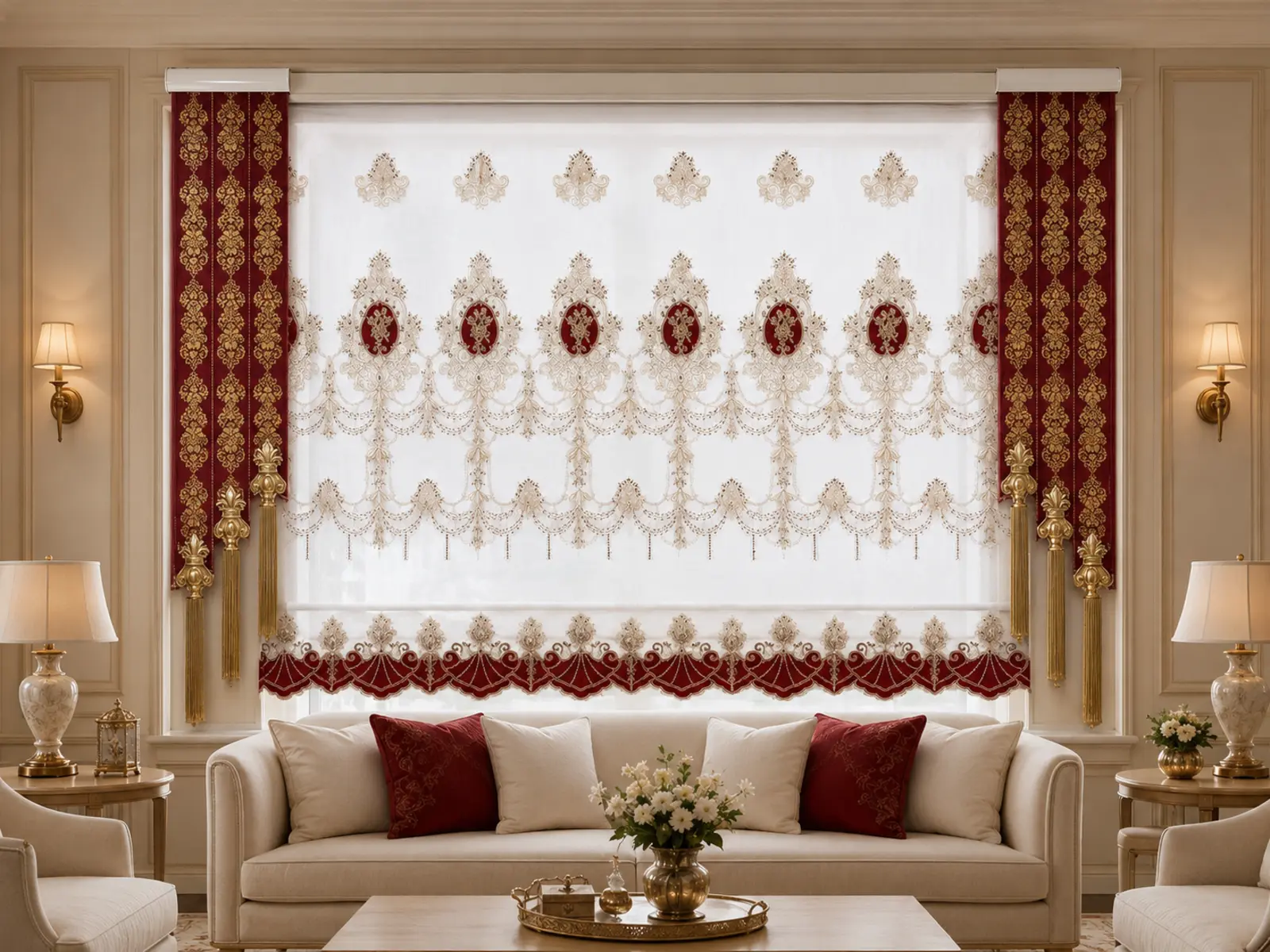 Double Store Classic Embroidered Blind